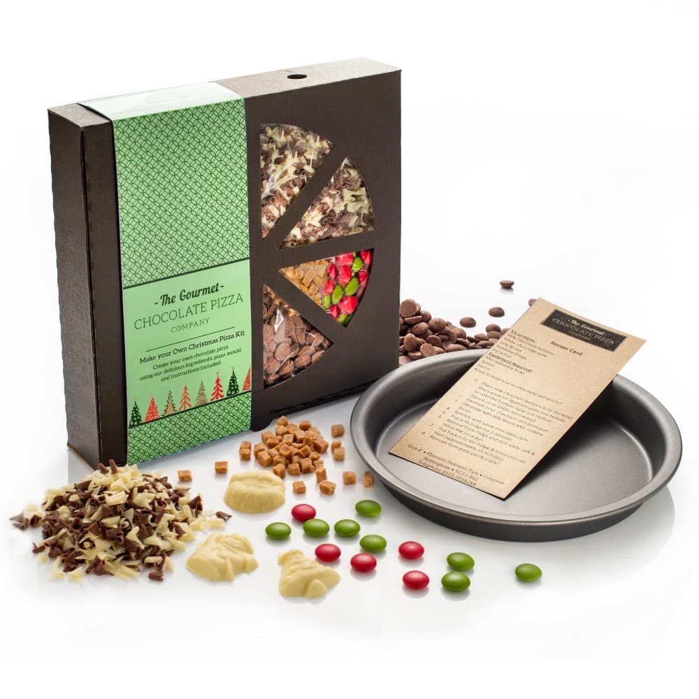 Our Make Your Own Christmas Chocolate Pizza Kit is a fun and unique chocolate gift to make.